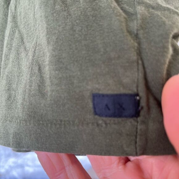 Armani Exchange tropical green short sleeved v-neck top, 100% Puma cotton, S - Picture 3 of 5